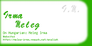 irma meleg business card